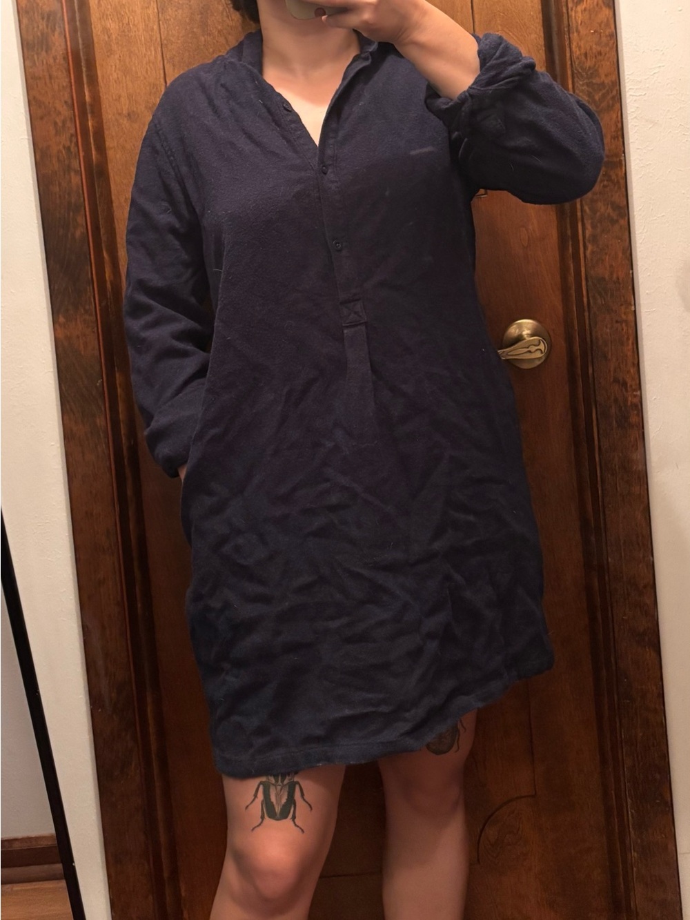 Patagonia Navy Long-Sleeve Shirt Dress
